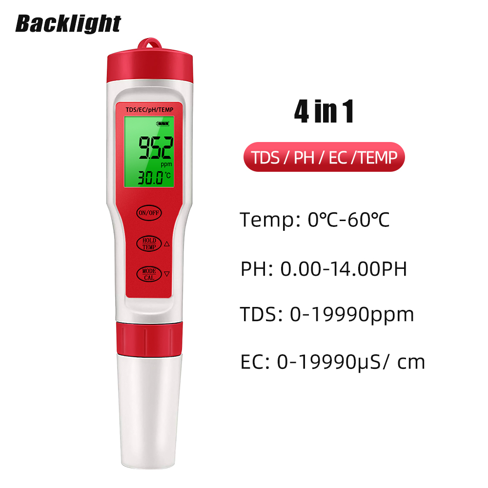 4 IN 1 TDS PH Meter PH/TDS/EC/ - Ph Meter Digital Water Tester review and price