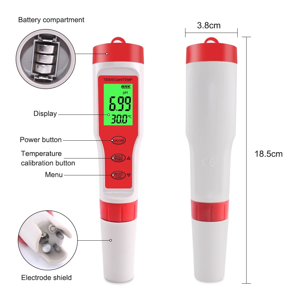 4 IN 1 TDS PH Meter PH/TDS/EC/ - Ph Meter Digital Water Tester review and price